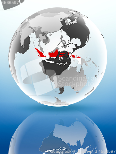 Image of Indonesia on political globe