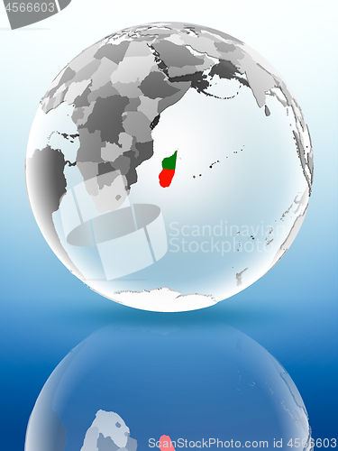 Image of Madagascar on political globe