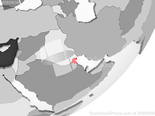 Image of Kuwait in red on grey map