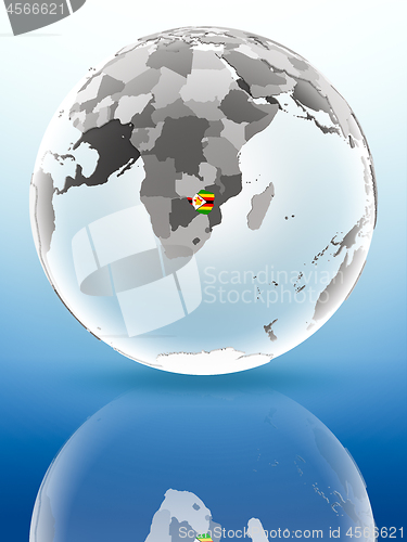 Image of Zimbabwe on political globe