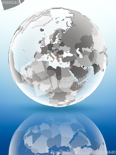 Image of Macedonia on political globe