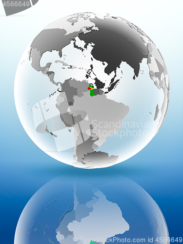 Image of Guyana on political globe