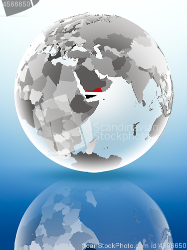 Image of Yemen on political globe