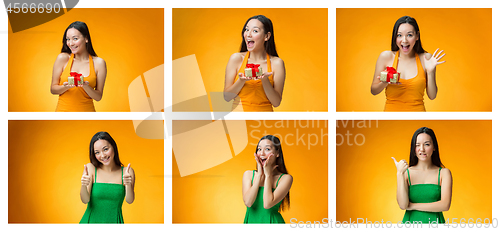 Image of Chinese girl with a gift