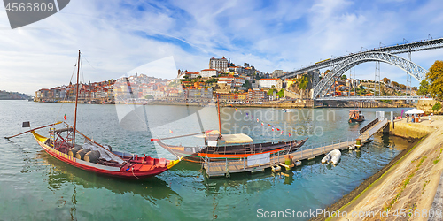 Image of Panoramic view of old town Porto and Douro River