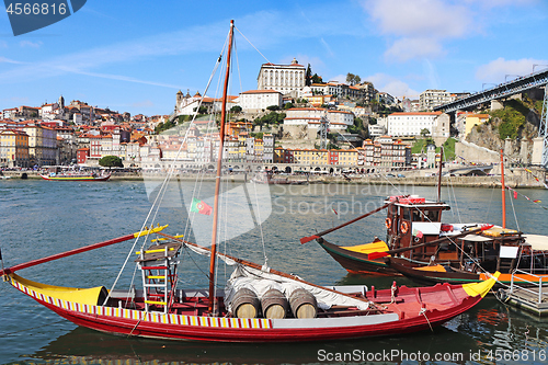 Image of Panoramic view of old town Porto and Douro River