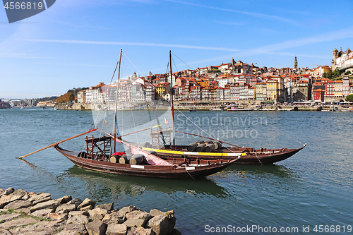 Image of Panoramic view of old town Porto and Douro River