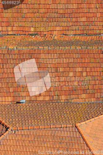 Image of Background of a roof with old roof tiles