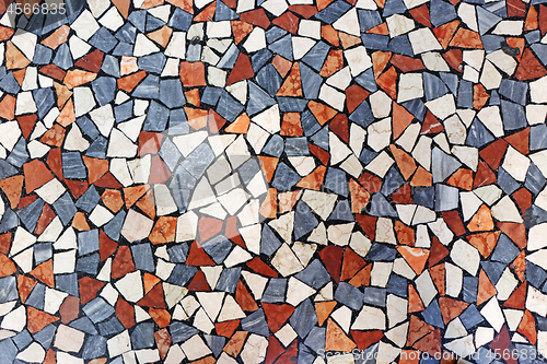 Image of Mosaic flooring of multicolored small stones