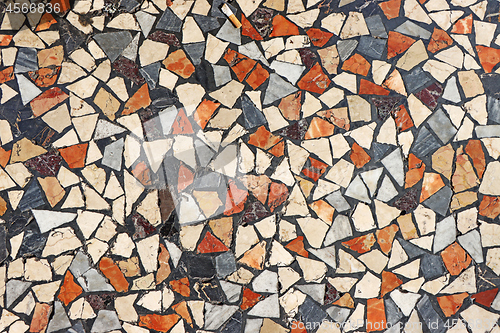 Image of Mosaic flooring of multicolored small stones