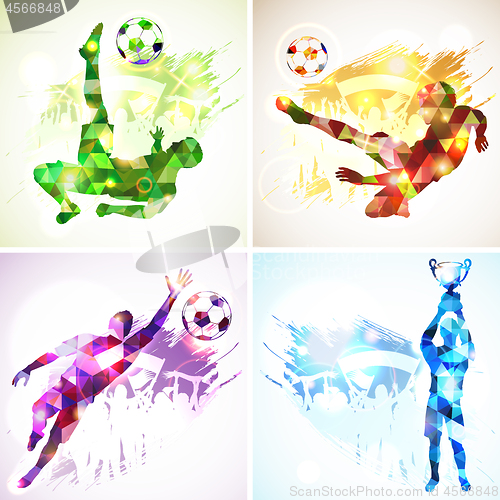 Image of Silhouettes soccer football players