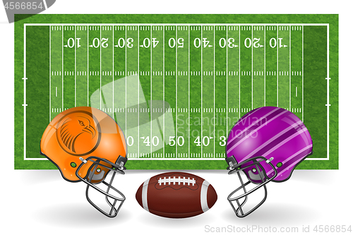 Image of American Football Field with Ball