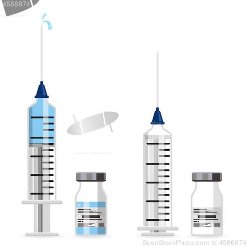 Image of Plastic Medical Syringe and Vial Icon