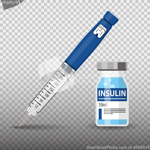 Image of Diabetes Insulin Pen Syringe and Vial