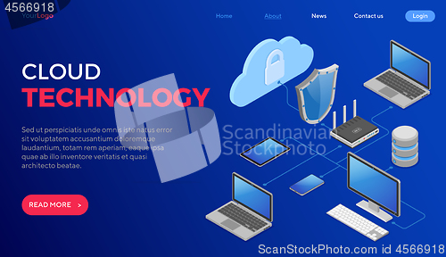 Image of Cloud Computing Technology Isometric