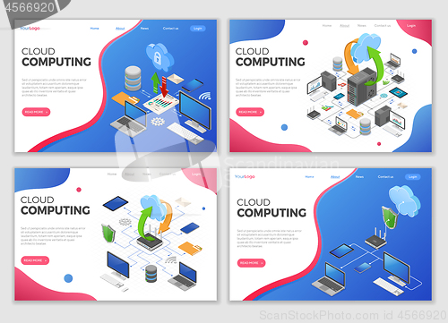 Image of Isometric Cloud Computing Technology Templates