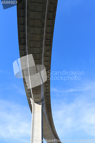 Image of View of concrete road curve of viaduct 