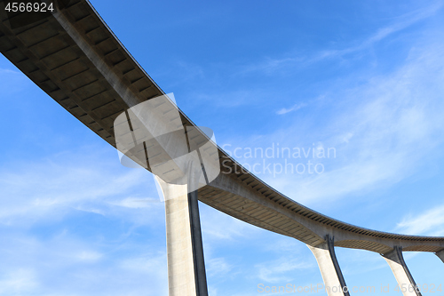 Image of View of concrete road curve of viaduct