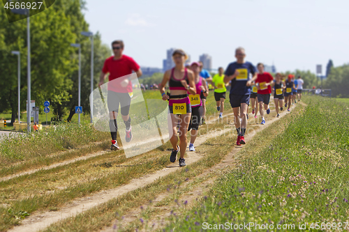 Image of Outdoor cross-country running blurred motion