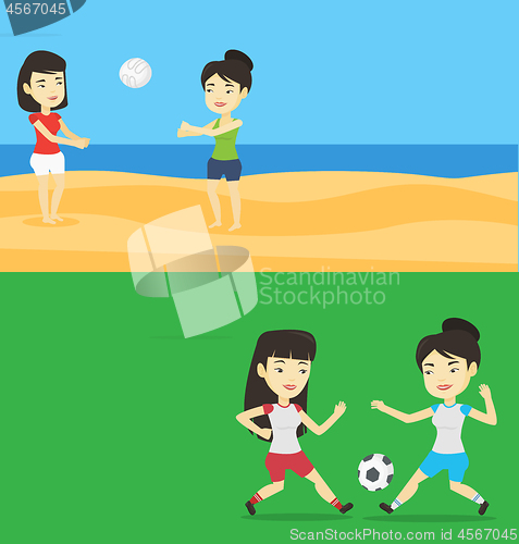 Image of Two sport banners with space for text.