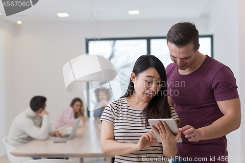 Image of Startup Business Team At A Meeting at modern office building