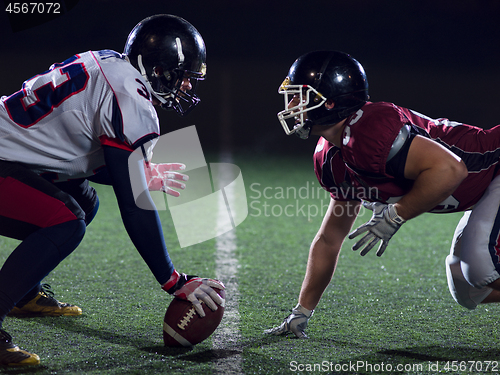 Image of american football players are ready to start