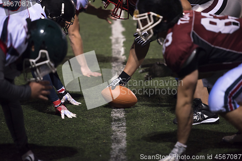 Image of american football players are ready to start