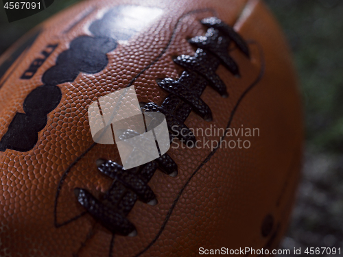 Image of closeup shot of american football