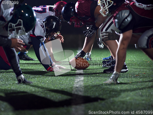 Image of american football players are ready to start