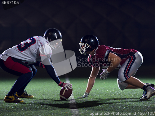 Image of american football players are ready to start