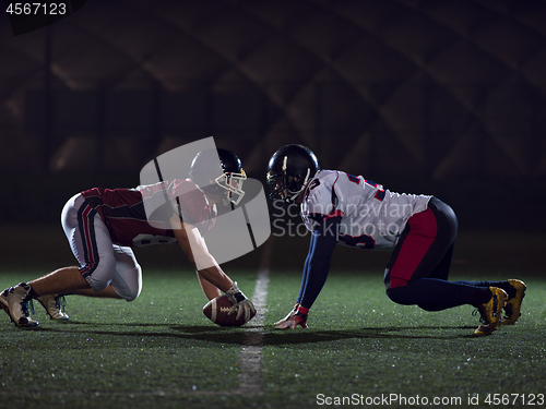 Image of american football players are ready to start