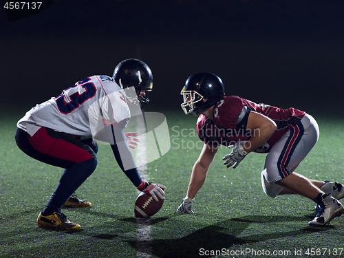 Image of american football players are ready to start