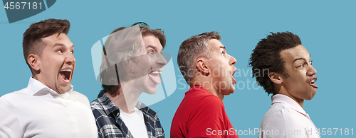 Image of The squint eyed men with weird expression