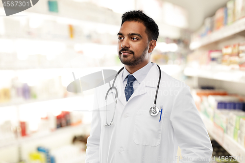 Image of indian male doctor with stethoscope