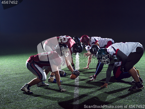 Image of american football players are ready to start