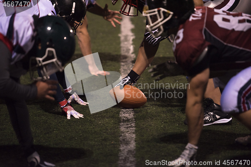 Image of american football players are ready to start