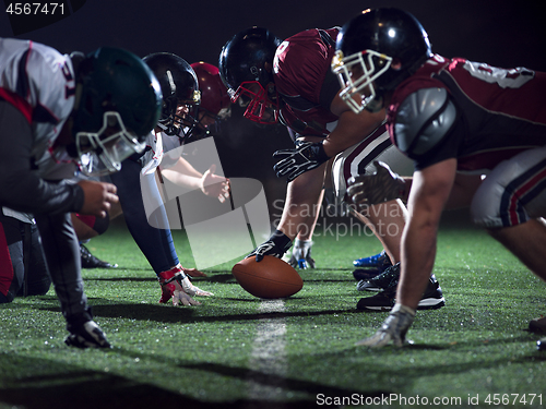 Image of american football players are ready to start