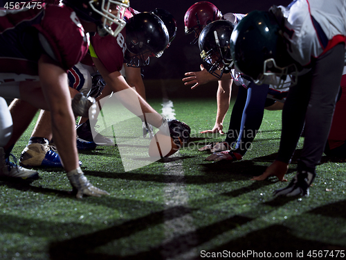 Image of american football players are ready to start