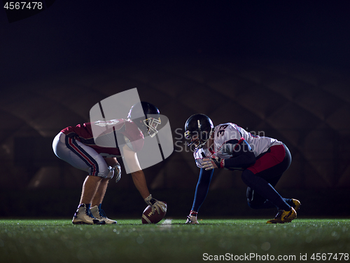 Image of american football players are ready to start