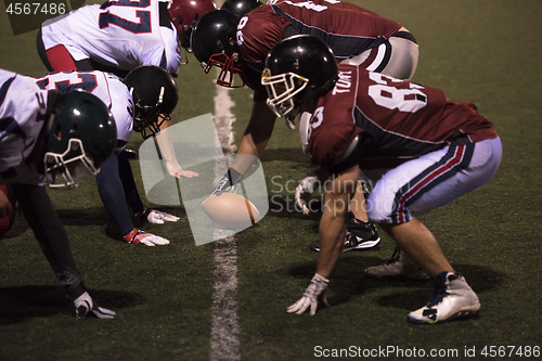 Image of american football players are ready to start