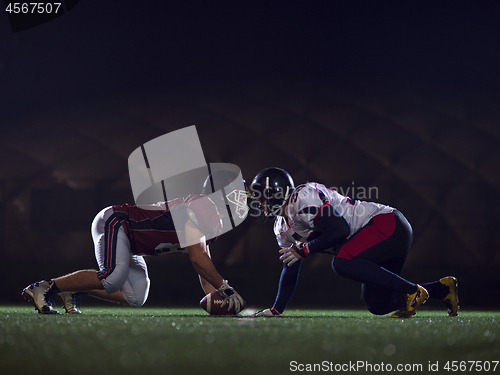 Image of american football players are ready to start