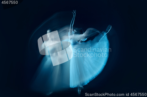 Image of photo as art - a sensual and emotional dance of beautiful ballerina through the veil