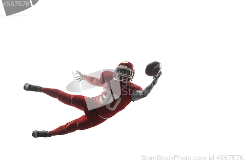 Image of one american football player man studio isolated on white background