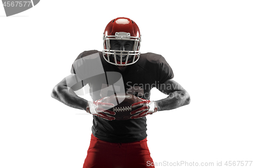 Image of one american football player man studio isolated on white background