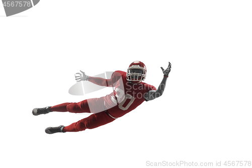 Image of one american football player man studio isolated on white background