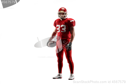 Image of one american football player man studio isolated on white background