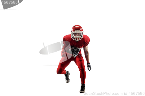 Image of one american football player man studio isolated on white background