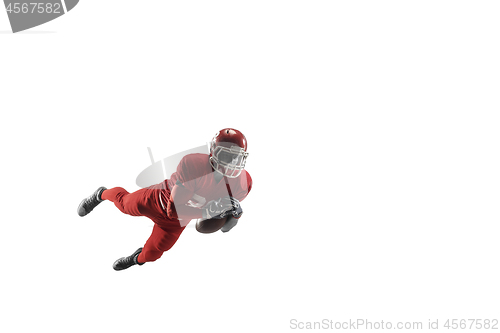 Image of one american football player man studio isolated on white background