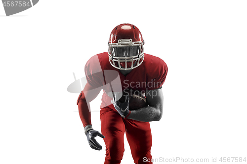 Image of one american football player man studio isolated on white background