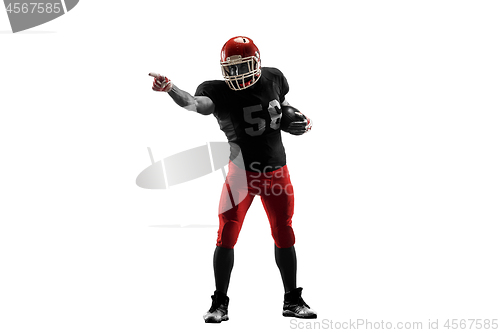 Image of one american football player man studio isolated on white background